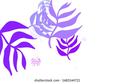 Light Blue, Red vector doodle pattern with leaves. Shining colored illustration with leaves in doodle style. Elegant pattern for your brand book.