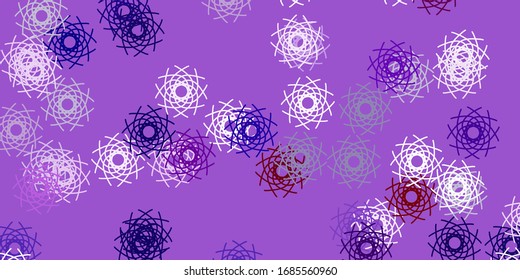Light Blue, Red vector doodle texture with flowers. Simple colored illustration with abstarct flowers. Colorful pattern for spring parties.