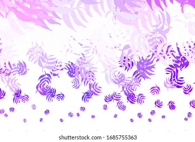 Hellblau, rote Vektorillustration doodle Textur mit Blättern. Kreative Illustration im unscharfen Stil mit Blättern. Vorlage für Hintergründe von Mobiltelefonen.