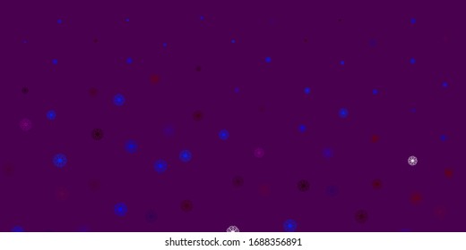 Light Blue, Red vector doodle background with flowers. Simple colored illustration with abstarct flowers. Smart design for leaflets, books.