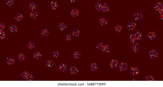 Light Blue, Red vector doodle background with flowers. Simple design with flowers on abstarct background. Colorful pattern for spring parties.