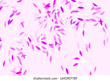 Light Blue, Red vector doodle pattern with leaves. leaves on blurred abstract background with gradient. New template for your brand book.