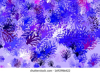 Light Blue, Red vector doodle texture with branches. Illustration with doodles on abstract template. Doodle design for your web site.