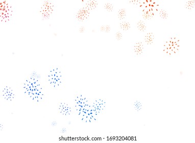 Light Blue, Red vector doodle pattern with leaves. Colorful abstract illustration with leaves in doodle style. Brand new design for your business.