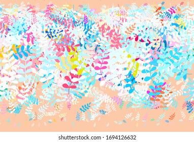 Light Blue, Red vector doodle layout with leaves. Decorative illustration with doodles on abstract template. New template for your brand book.