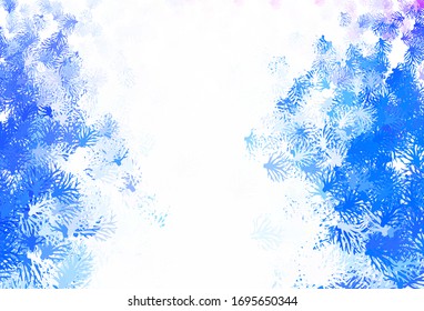 Light Blue, Red vector doodle layout with branches. Illustration with doodles on abstract template. Elegant pattern for your brand book.