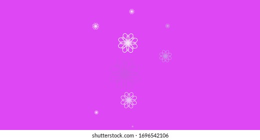Light Blue, Red vector doodle background with flowers. Simple colored illustration with abstarct flowers. Brand new business design.