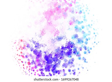 Light Blue, Red vector doodle pattern with branches. Creative illustration in blurred style with leaves, branches. New design for your business.
