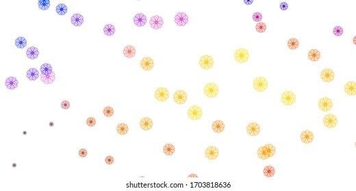 Light Blue, Red vector doodle template with flowers. Simple design with flowers on abstarct background. Pattern for women day promotion.