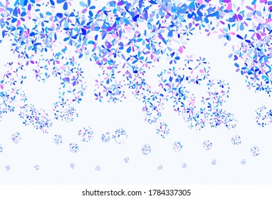 Light Blue, Red vector doodle texture with leaves. Shining colored illustration with leaves in doodle style. Colorful pattern for kid's books.