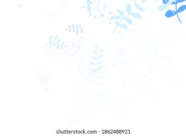 Light Blue, Red vector doodle pattern with leaves. Colorful abstract illustration with leaves in doodle style. Brand new style for your business design.