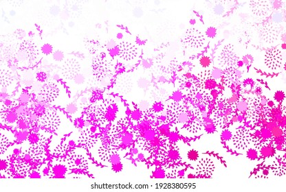 Light Blue, Red vector doodle template with flowers Colorful illustration in doodle style with flowers. New template for your design.