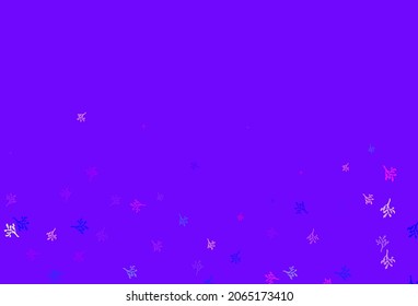 Light Blue, Red vector doodle backdrop with sakura. Modern abstract illustration with leaves and branches. New template for your design.