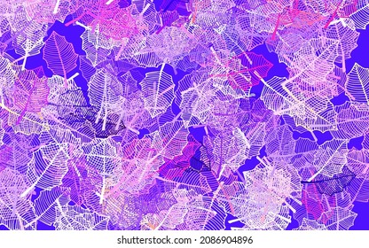 Azul claro, textura de doodle vectorial rojo con hojas. Ilustración abstracta con hojas, flores en estilo doodles. Patrón para jefes de sitios web, diseños.