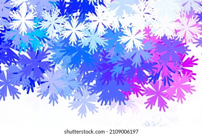 Light Blue, Red vector doodle backdrop with flowers. Brand new colored illustration with flowers. Template for backgrounds of cell phones.