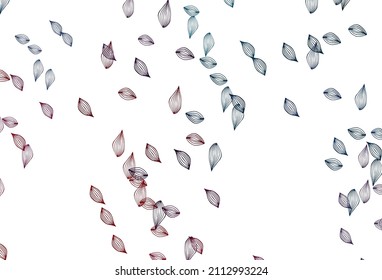 Light Blue, Red vector doodle layout. Brand new colorful illustration in modern style with leaves. Brand new style for your business design.