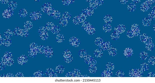 Light blue, red vector doodle background with flowers. Abstract illustration with flowers in Origami style. Pattern for women day promotion.