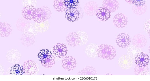 Light blue, red vector doodle texture with flowers. Colorful flowers in natural style on simple background. Smart design for wrapping, wallpapers.