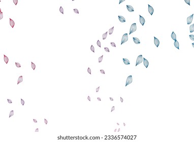 Diseño de doodles vectorial rojo, azul claro. Nueva ilustración colorida en estilo moderno con hojas. Una nueva textura para tu diseño.