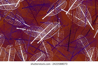 Light Blue, Red vector doodle background with leaves. Decorative illustration with doodles on abstract template. Pattern for wallpapers, coloring books.