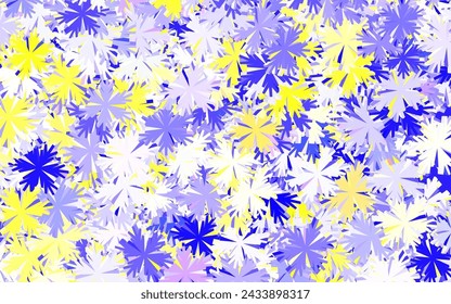 Hellblaue, rote Vektor-Kritzel-Kulisse mit Bäumen, Ästen. Glitzer abstrakte Illustration mit Blumen. Handgemaltes Design für Web, Verpackung.