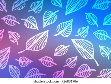 Light Blue, Red vector doodle blurred background. A vague abstract illustration with doodles in Indian style. Brand-new design for your business.