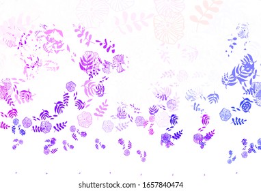 Light Blue, Red vector elegant background with leaves. leaves on elegant natural pattern with gradient. New template for your brand book.