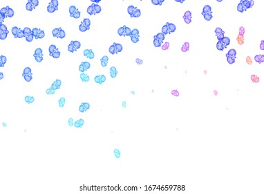 Light Blue, Red vector elegant template with flowers. Shining colored illustration with flowers. New template for your brand book.