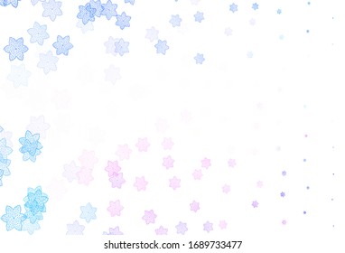 Light Blue, Red vector elegant pattern with flowers. Flowers in natural style on white background. Pattern for heads of websites, designs.