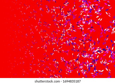 Light Blue, Red vector elegant wallpaper with leaves. leaves on elegant natural pattern with gradient. The best design for your business.