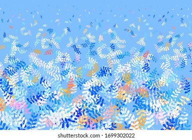 Light Blue, Red vector elegant template with leaves. An elegant bright illustration with leaves in Natural style. Template for backgrounds of cell phones.