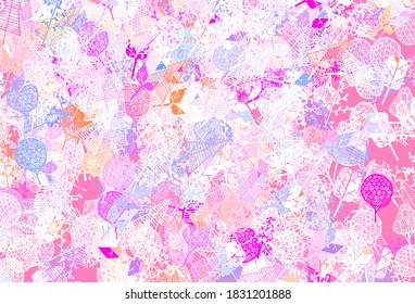 Light Blue, Red vector elegant wallpaper with trees, branches. Doodle illustration with trees in Origami style. Hand painted design for web, leaflets.