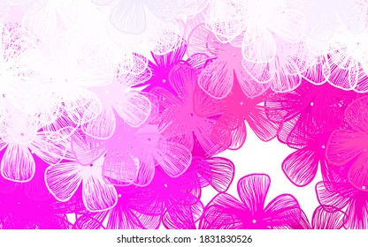 Light Blue, Red vector elegant pattern with flowers An elegant bright illustration with flowers. New template for your design.