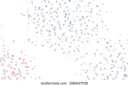 Light Blue, Red vector geometric simple minimalistic background, which consist of triangles on white background. Triangular pattern with gradient for your business design. 