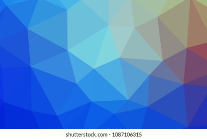 Light Blue, Red vector gradient triangles texture. Polygonal abstract illustration with gradient. Brand new style for your business design.
