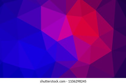 Light Blue, Red vector gradient triangles template. Shining polygonal illustration, which consist of triangles. New template for your brand book.