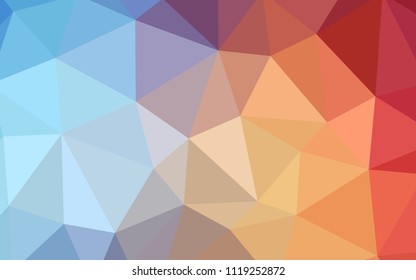 Light Blue, Red vector gradient triangles template. Modern abstract illustration with triangles. New template for your brand book.