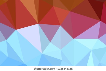 Light Blue, Red vector gradient triangles texture. Glitter abstract illustration with an elegant triangles. New template for your brand book.