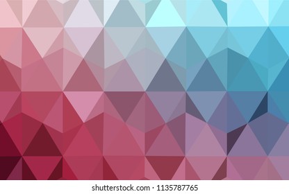 Light Blue, Red vector gradient triangles template. A sample with polygonal shapes. Completely new template for your banner.
