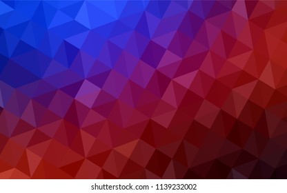 Light Blue, Red vector gradient triangles template. Colorful abstract illustration with triangles. New template for your brand book.