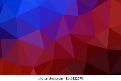 Light Blue, Red vector gradient triangles template. Colorful abstract illustration with triangles. Brand new style for your business design.