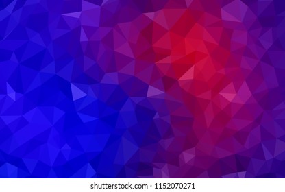 Light Blue, Red vector gradient triangles template. Shining colorful illustration with triangles. Best triangular design for your business.