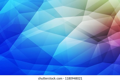 Light Blue, Red vector gradient triangles template. Colorful illustration in polygonal style with gradient. Polygonal design for your web site.