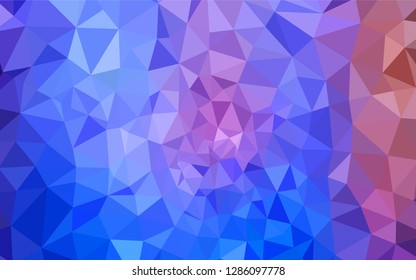 Light Blue, Red vector gradient triangles pattern. Polygonal abstract illustration with gradient. Triangular pattern for your design.