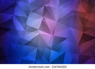 Light Blue, Red vector gradient triangles texture. Geometric illustration in Origami style with gradient.  Brand new design for your business.