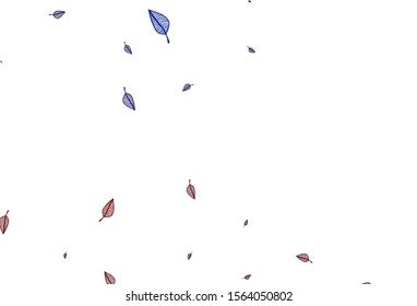 Light Blue, Red vector hand painted pattern. Decorative illustration with abstract colorful leaves. Pattern for brand book.