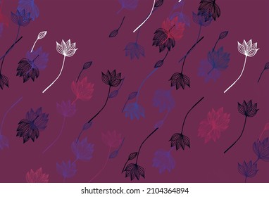 Light Blue, Red vector hand painted texture. An elegant bright illustration with leaves in Natural style. Brand new design for your business.