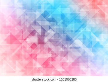 Light Blue, Red vector hexagon mosaic triangle mosaic. Glitter abstract illustration with an elegant design. A completely new design for your business.