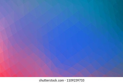 Light Blue, Red vector hexagon mosaic template. A vague abstract illustration with gradient. The polygonal design can be used for your web site.
