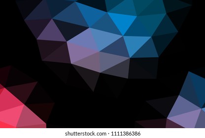 Light Blue, Red vector hexagon mosaic triangle mosaic. Shining illustration, which consist of triangles. The best triangular design for your business.